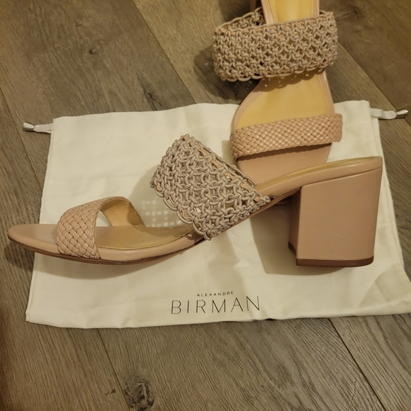 Alexandre Birman Neutrals Leather Slide size 11 heeled Sandal with dust bag - Picture 4 of 5